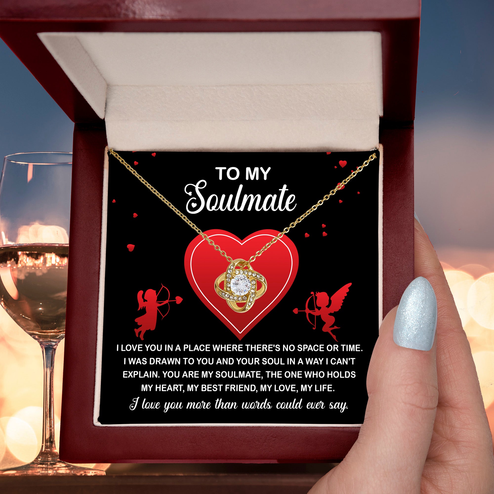 To My Soulmate Love Knot Necklace – Timeless Eternal Love Gift for Her