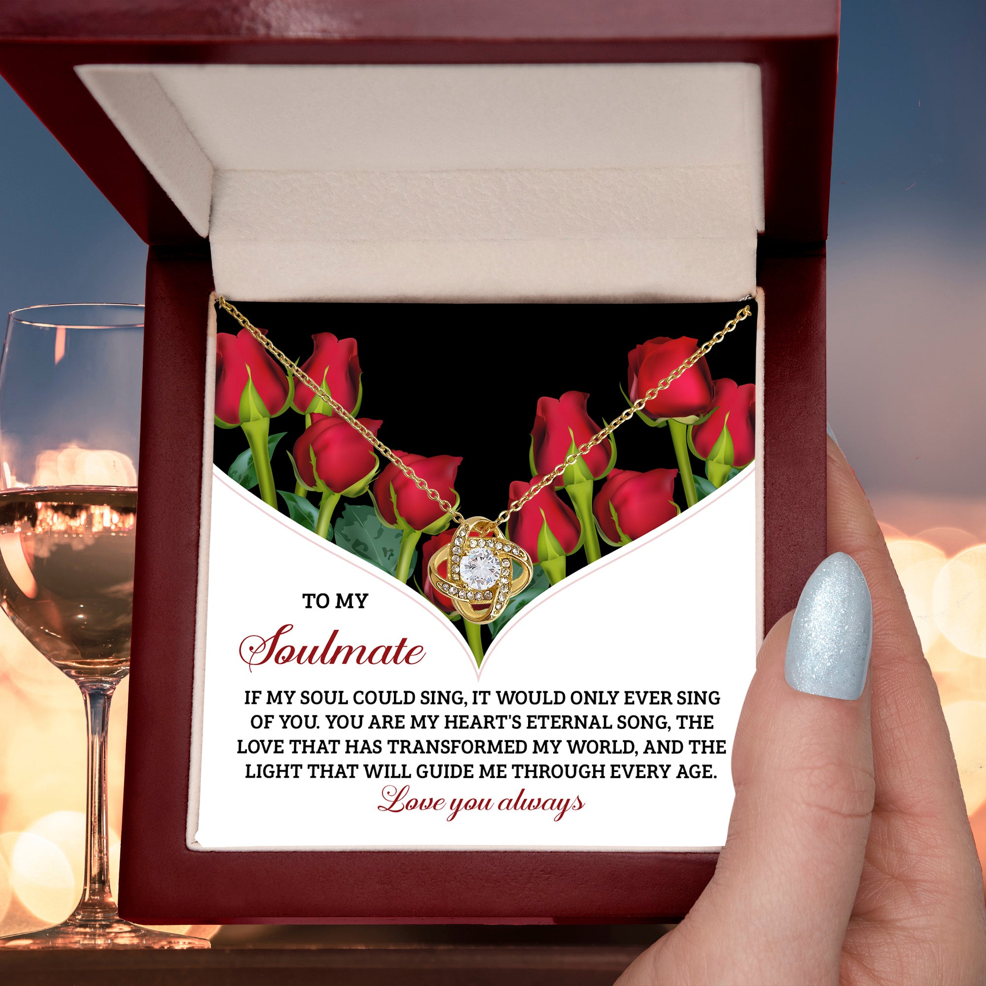 To My Soulmate - Eternal Song- Love Knot Necklace