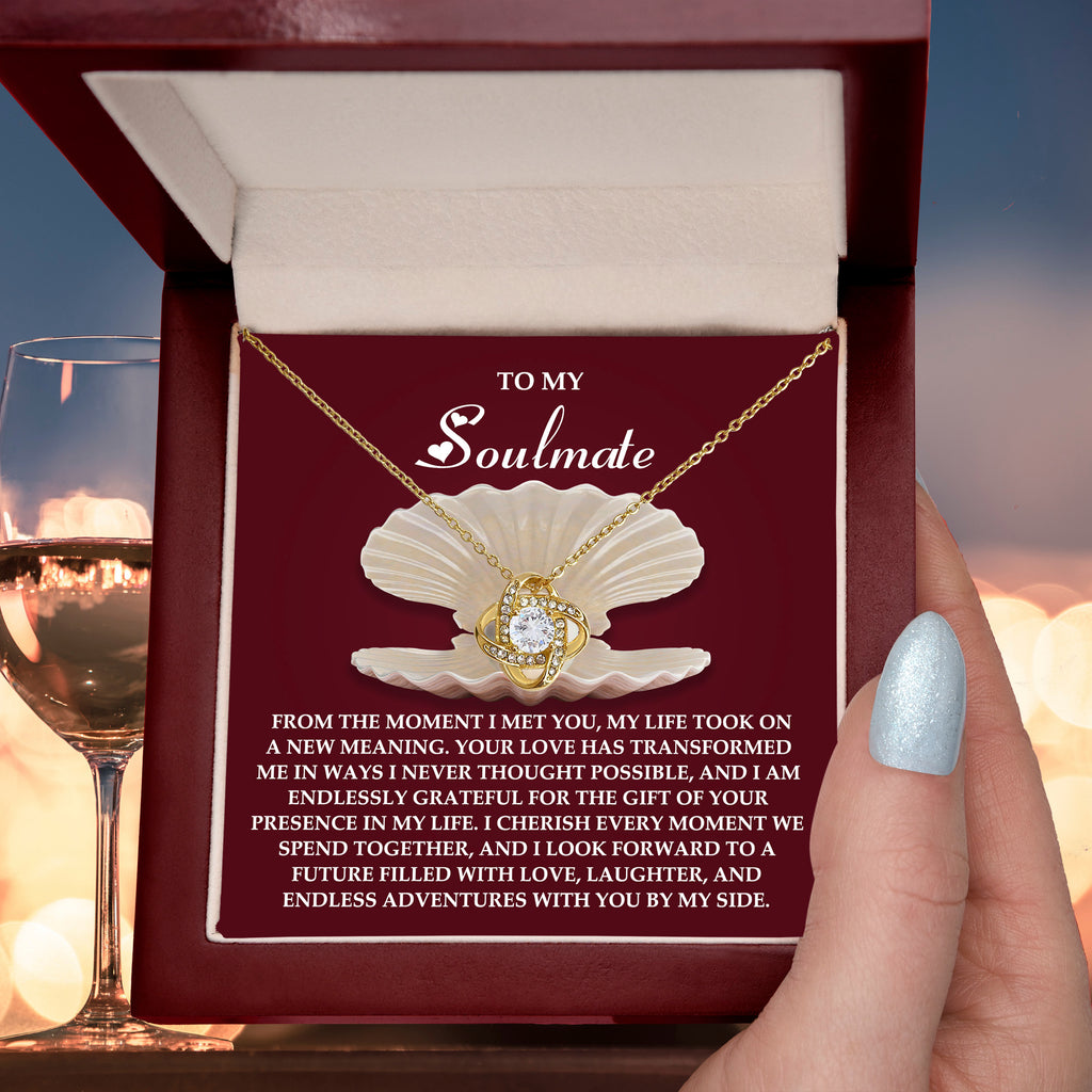 Soulmate - Every Moment Together - Love Knot Necklace with Heartfelt Message