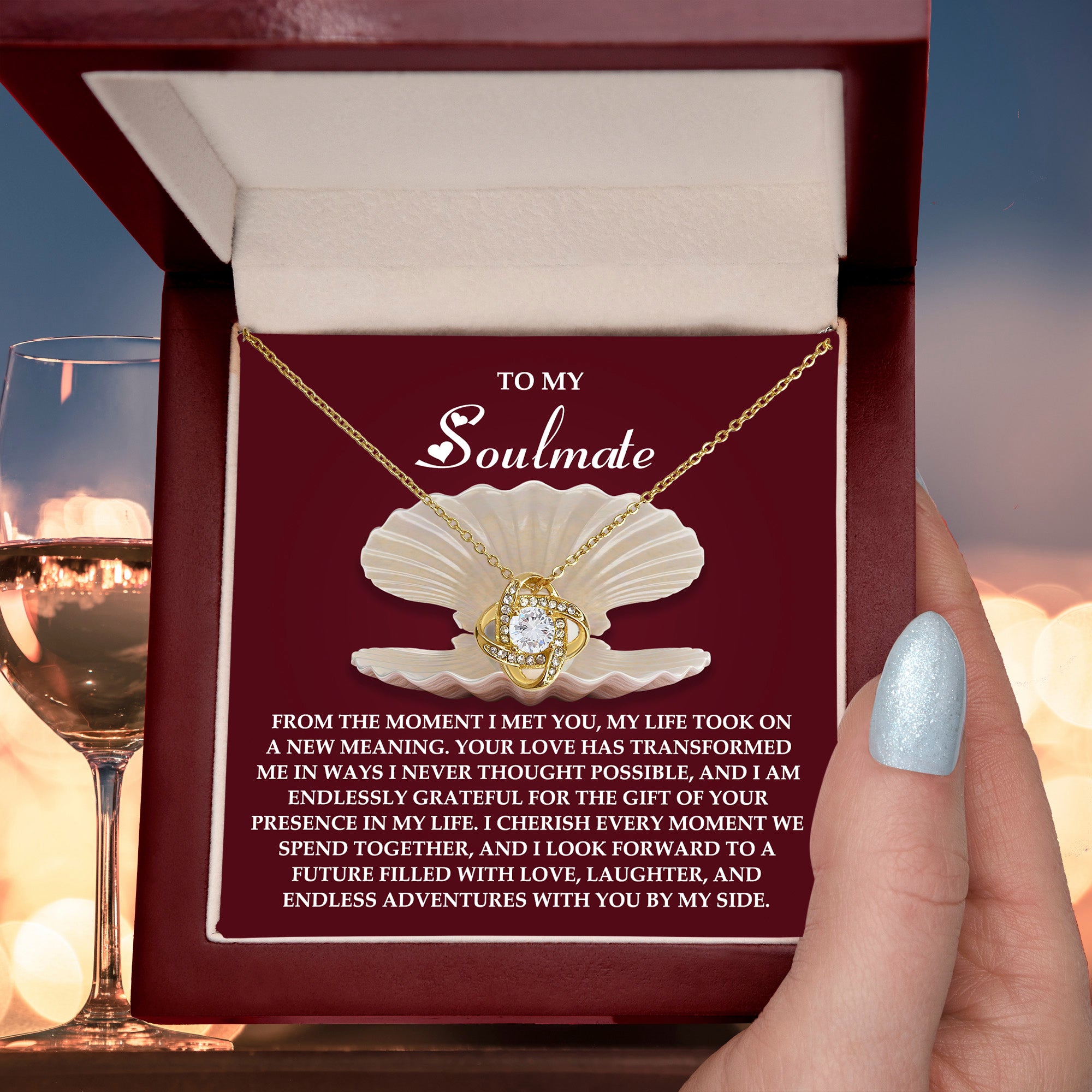 Soulmate - Every Moment Together - Love Knot Necklace with Heartfelt Message