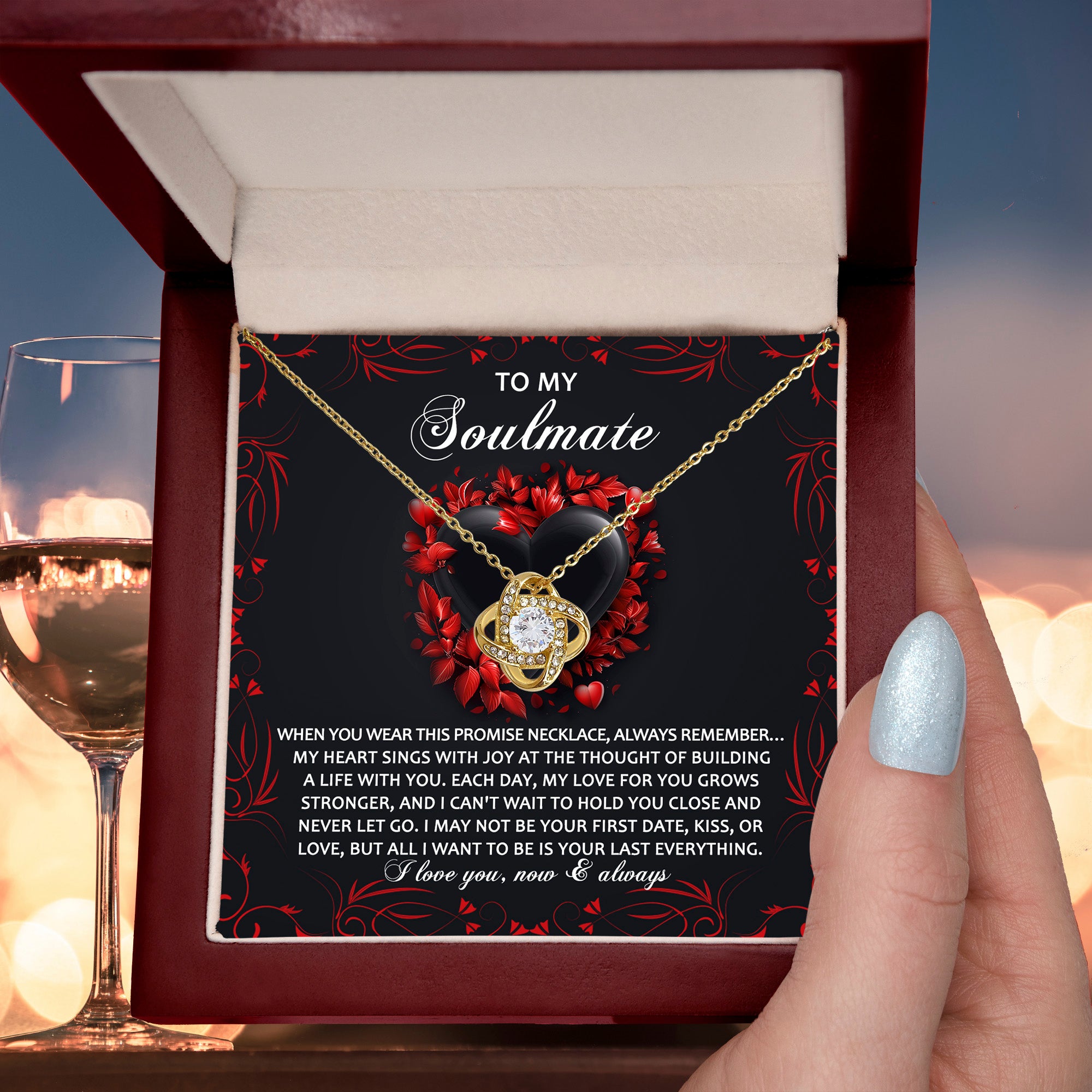 o My Soulmate – Hold You Close Promise Necklace | Romantic Valentine's or Anniversary Gift for Her