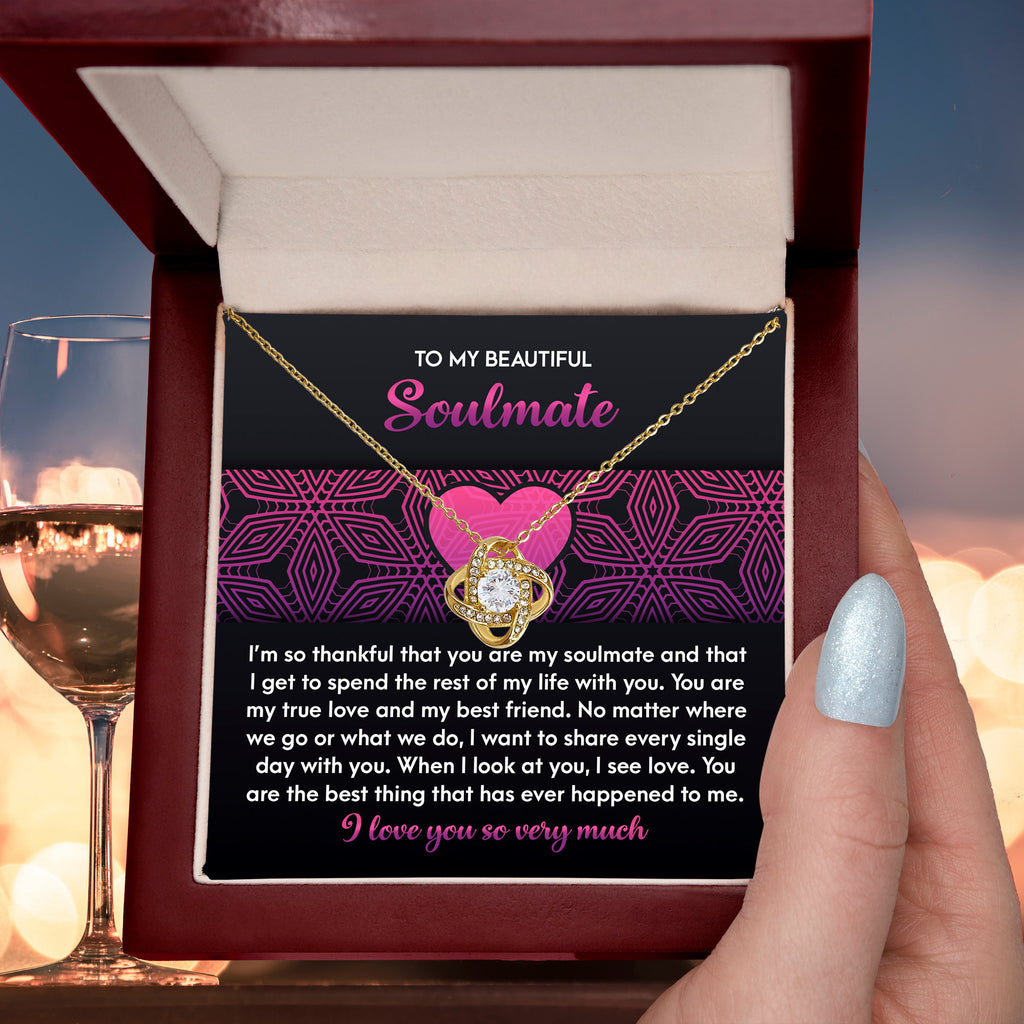 To My Beautiful Soulmate - I See Love in You - Love Knot Necklace