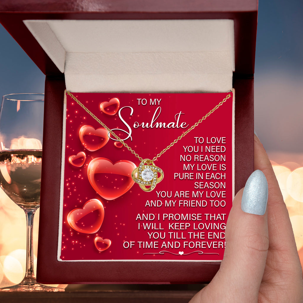 To My Soulmate – Keep Loving You - Love Knot Necklace