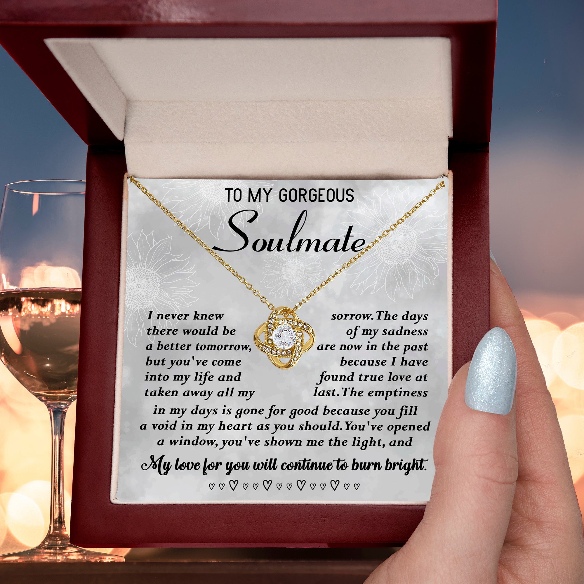 To My Gorgeous Soulmate – I Found True Love Necklace Gift for Her
