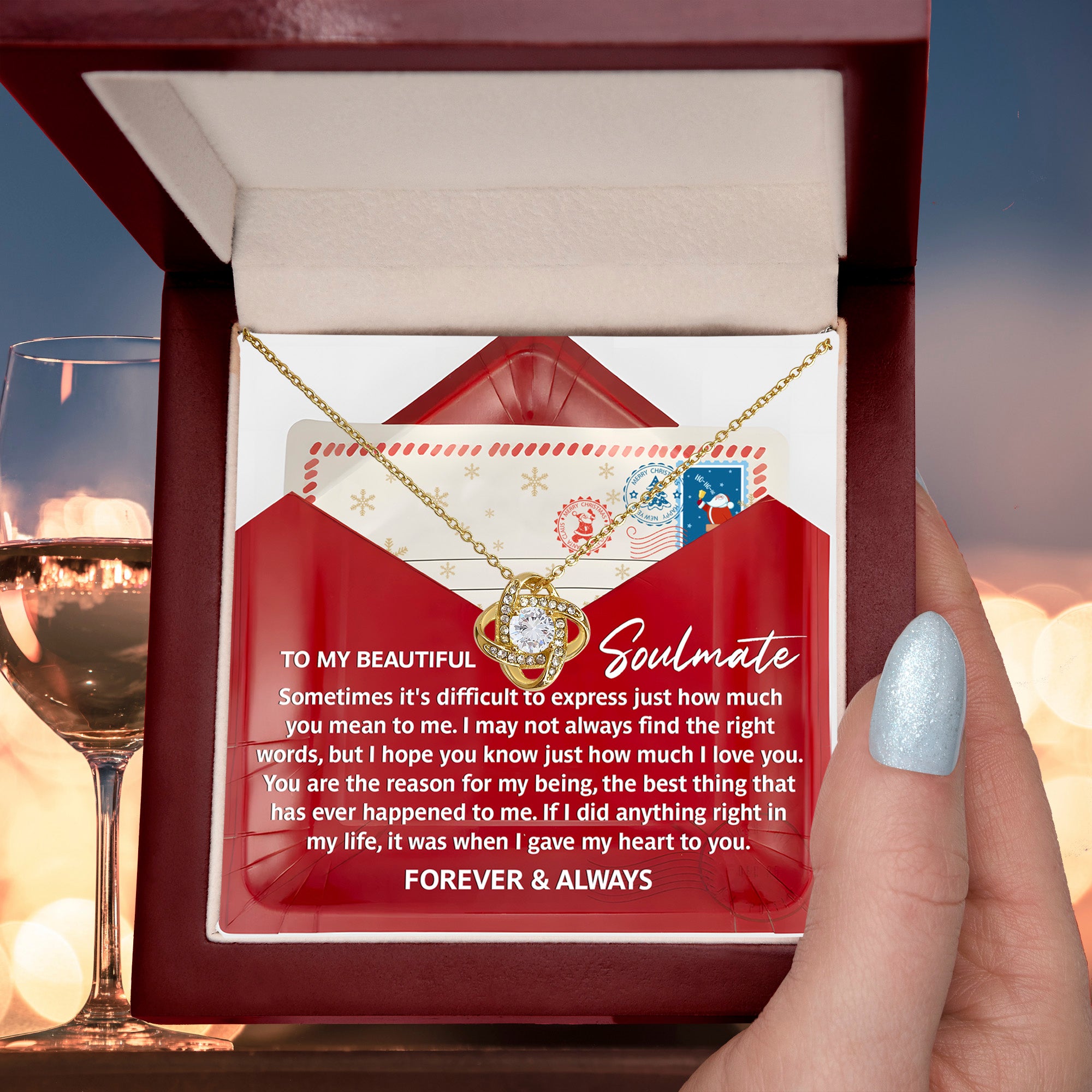 Gift for Soulmate - Find the Right Words- Love Knot Necklace