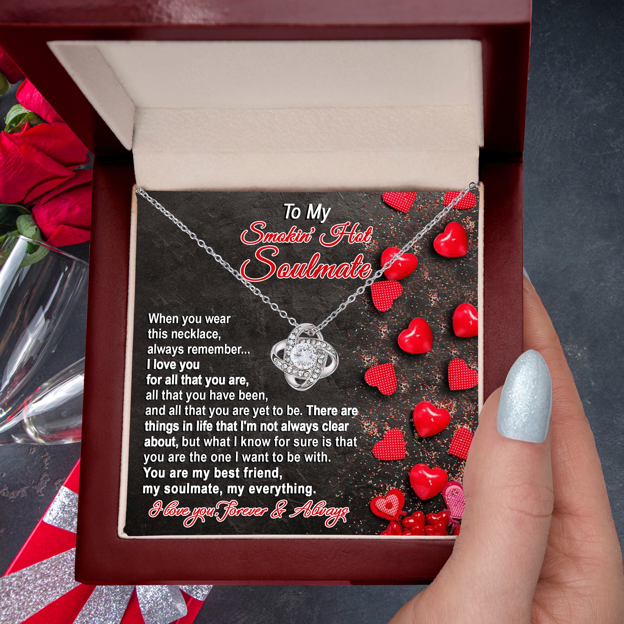 To My Smokin' Hot Soulmate - My Best Friend - Romantic Love Knot Necklace