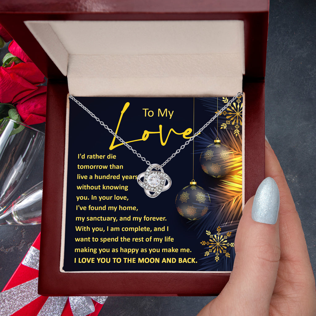 To My Love – My Home, My Forever Love Knot Necklace