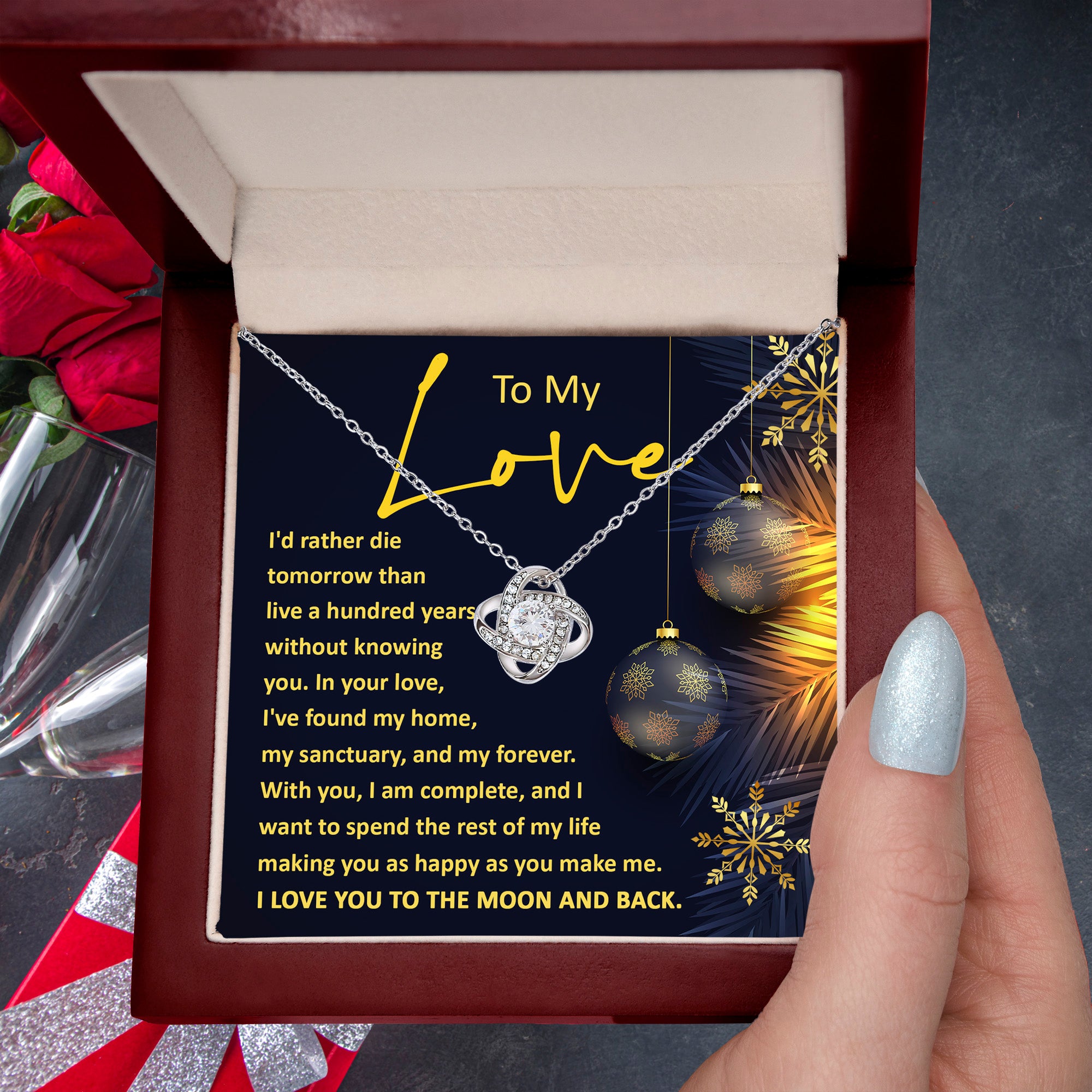 To My Love – My Home, My Forever Love Knot Necklace