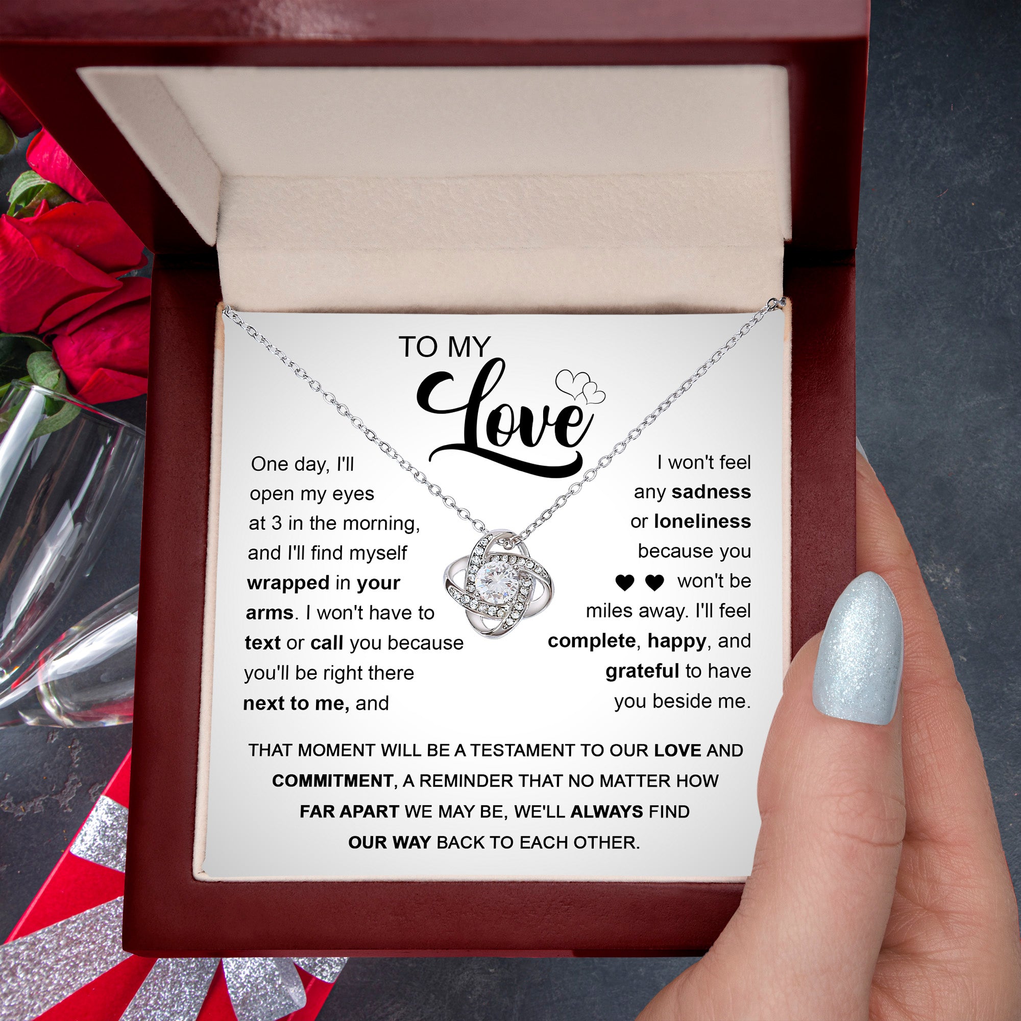 To My Love - You'll Be Next To Me - Love Knot Necklace