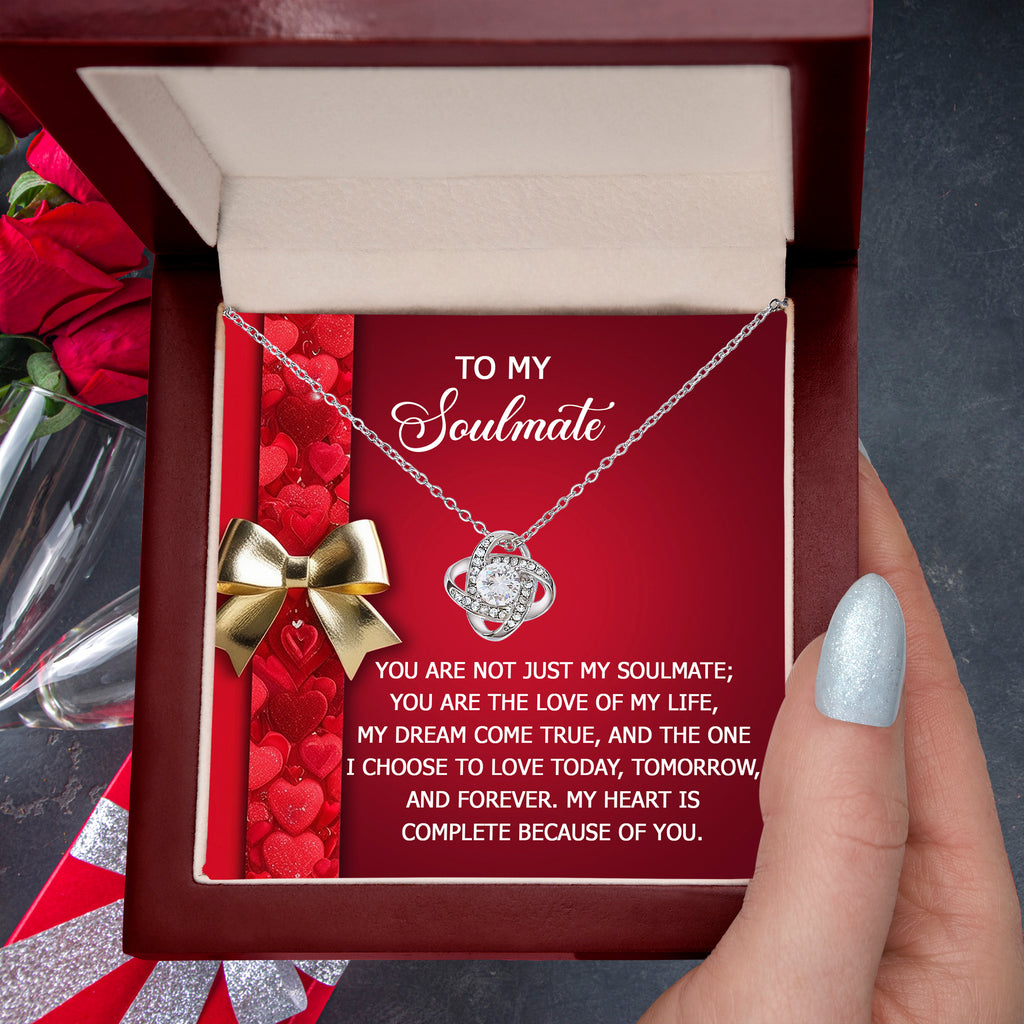 To My Soulmate - My Heart is Complete - Romantic Love Knot Necklace