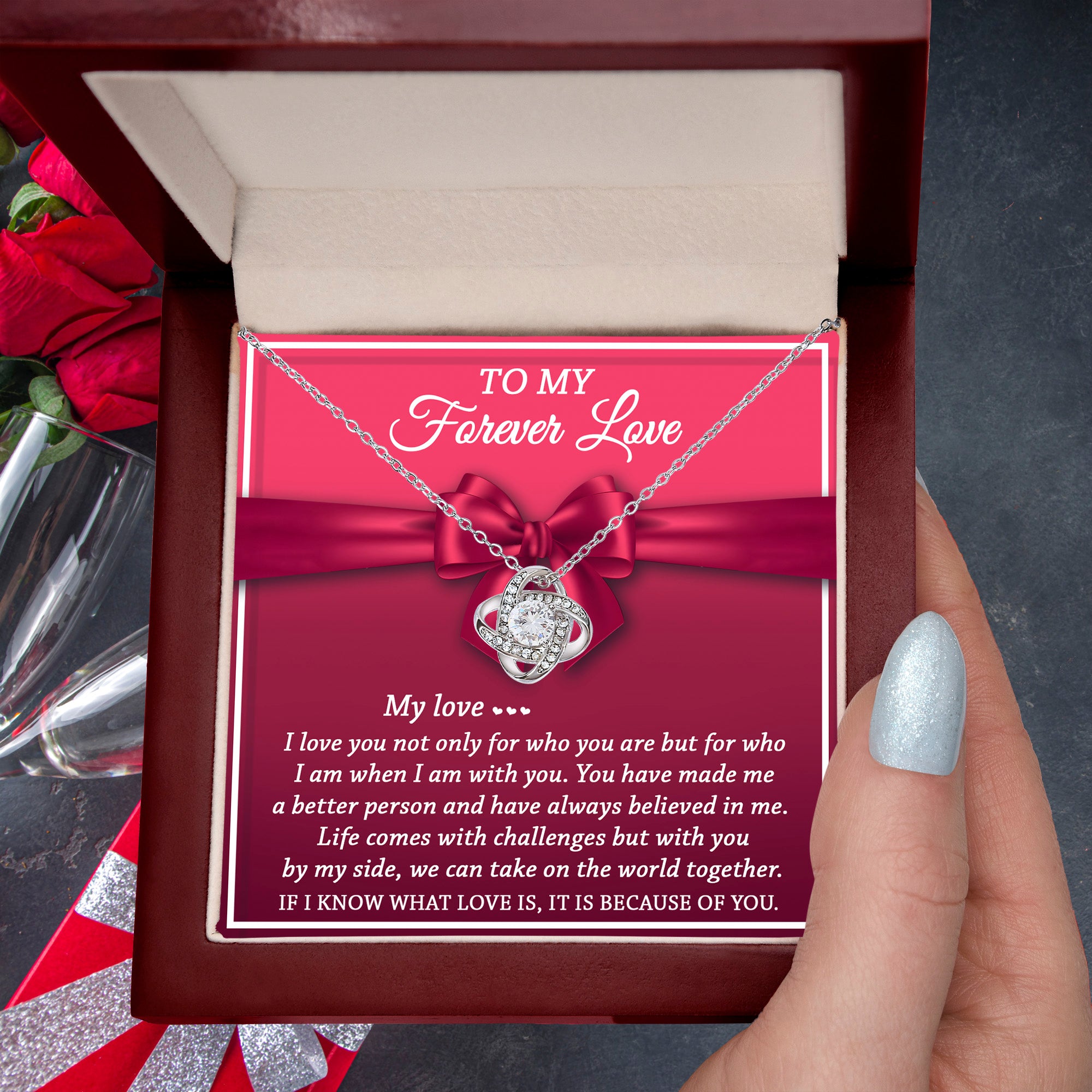 To My Forever Love – Love Knot Necklace | Romantic Gift for Her - Believed in Me