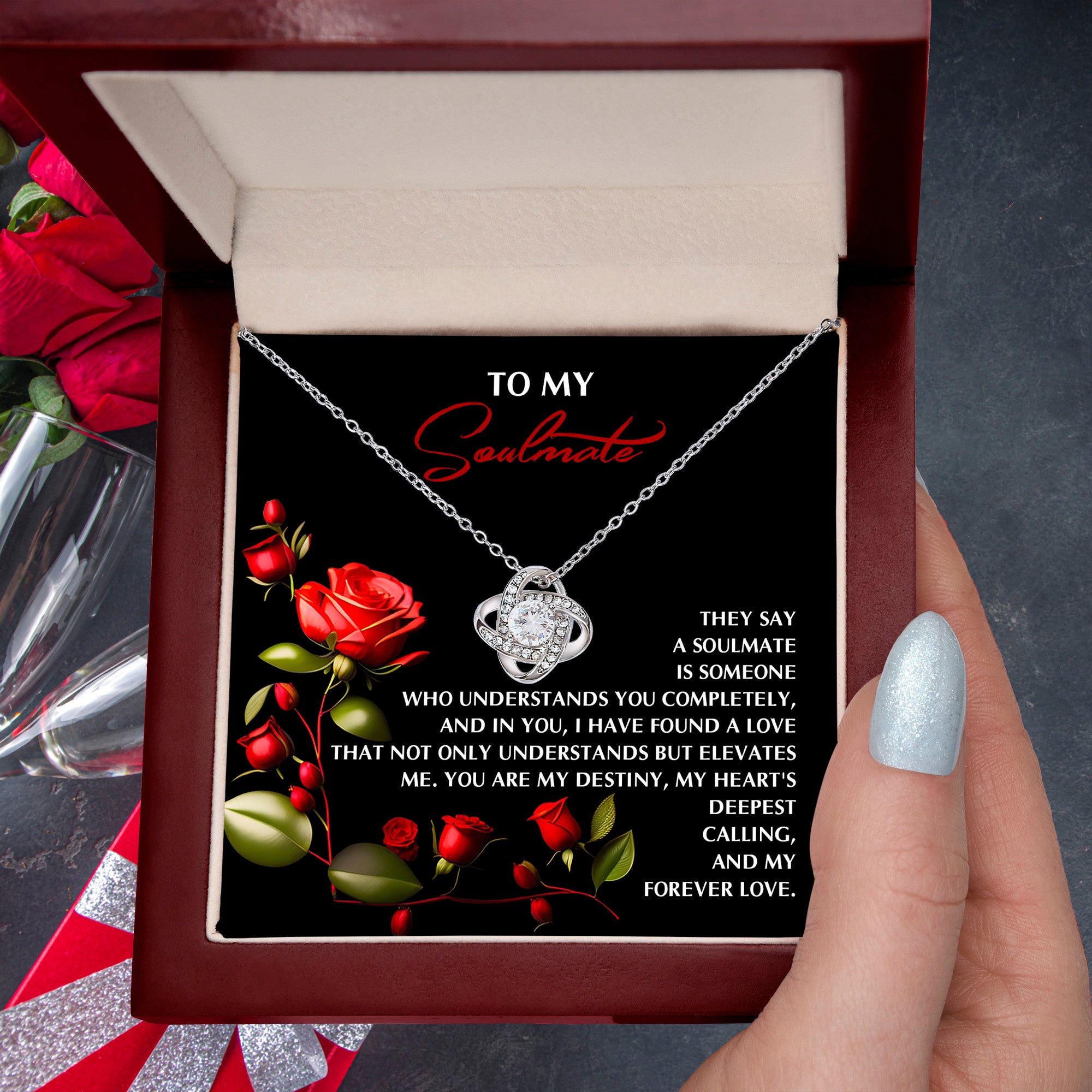 To My Soulmate - My Deepest Calling - Love Knot Necklace