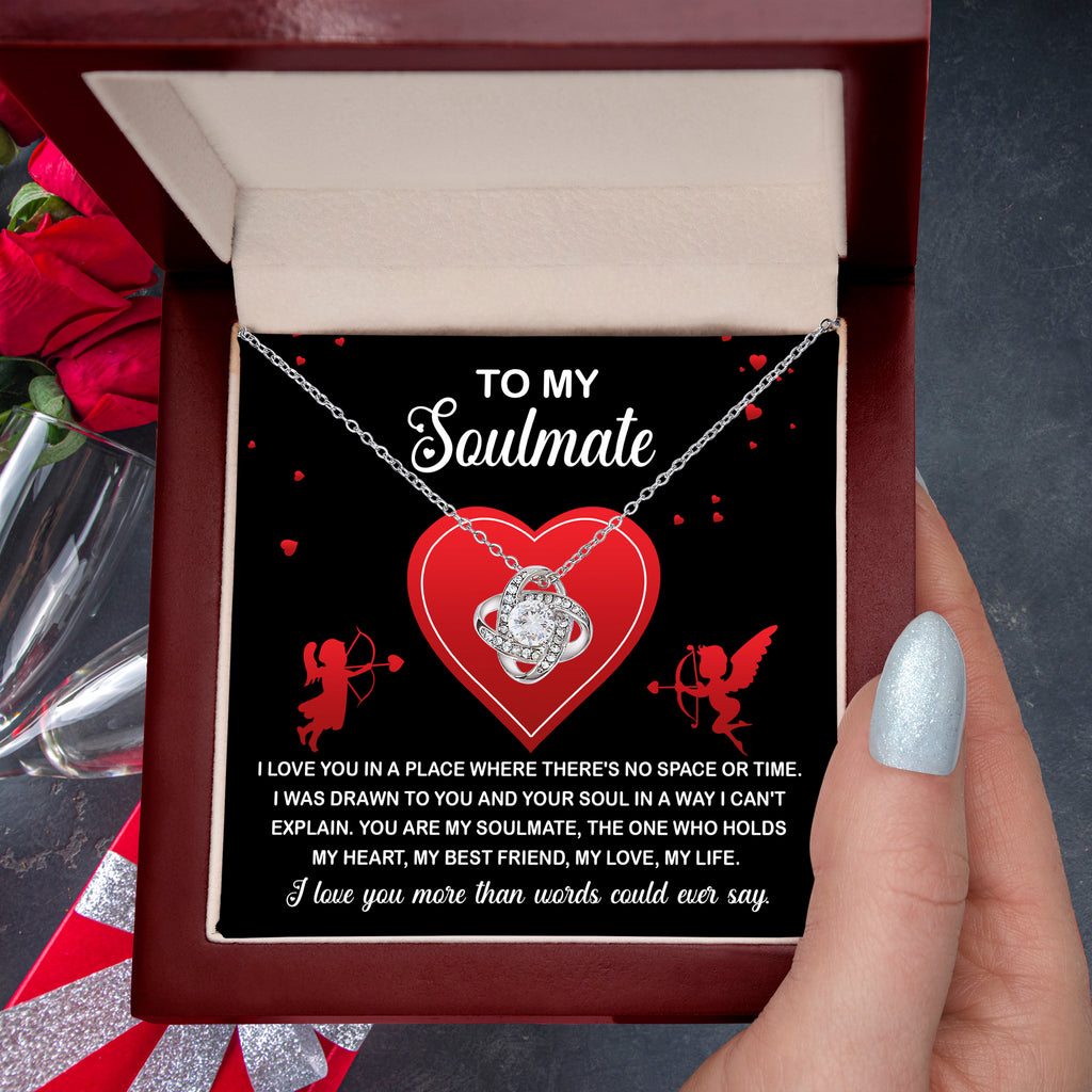 To My Soulmate Love Knot Necklace – Timeless Eternal Love Gift for Her