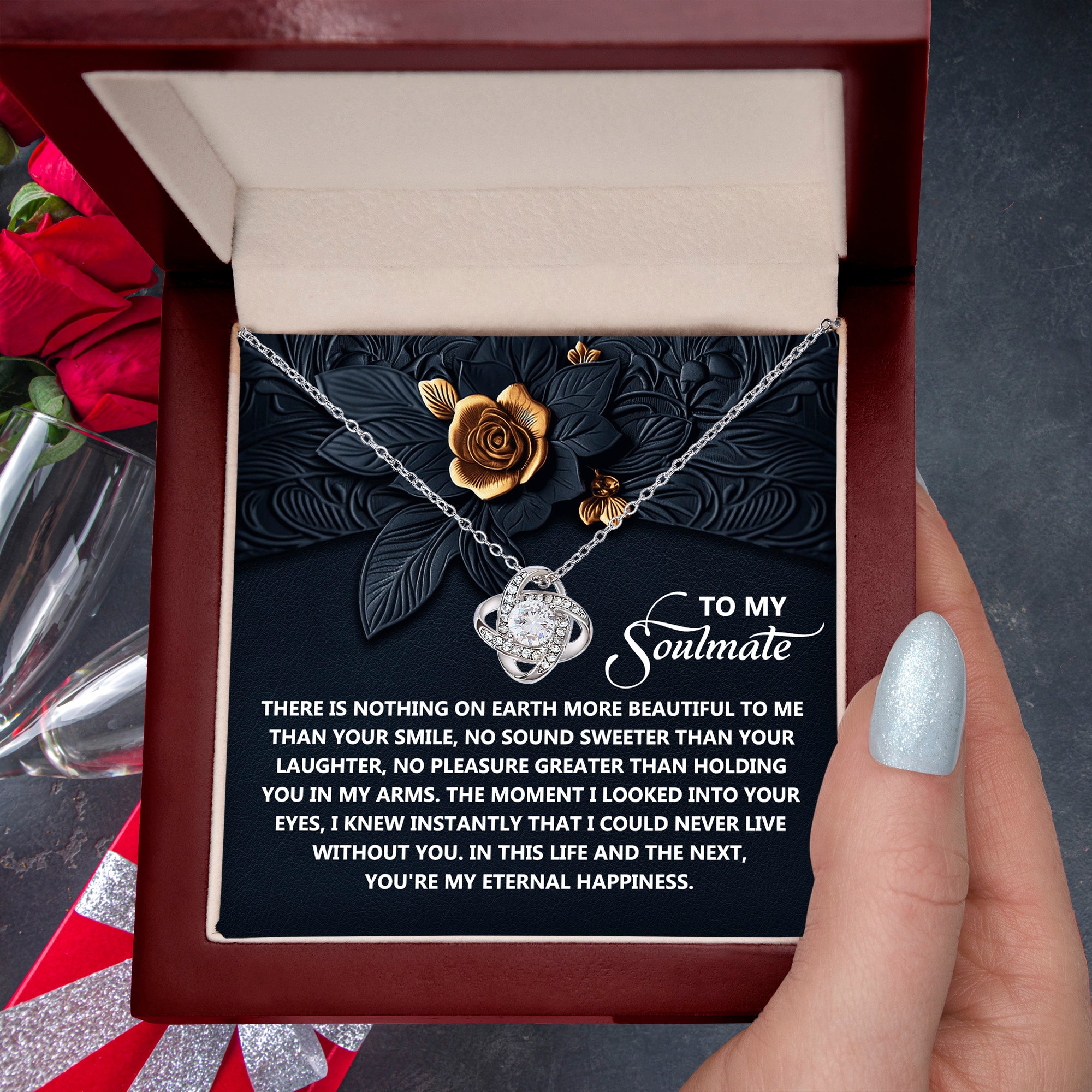 To My Soulmate - My Eternal Happiness - Love Knot Necklace