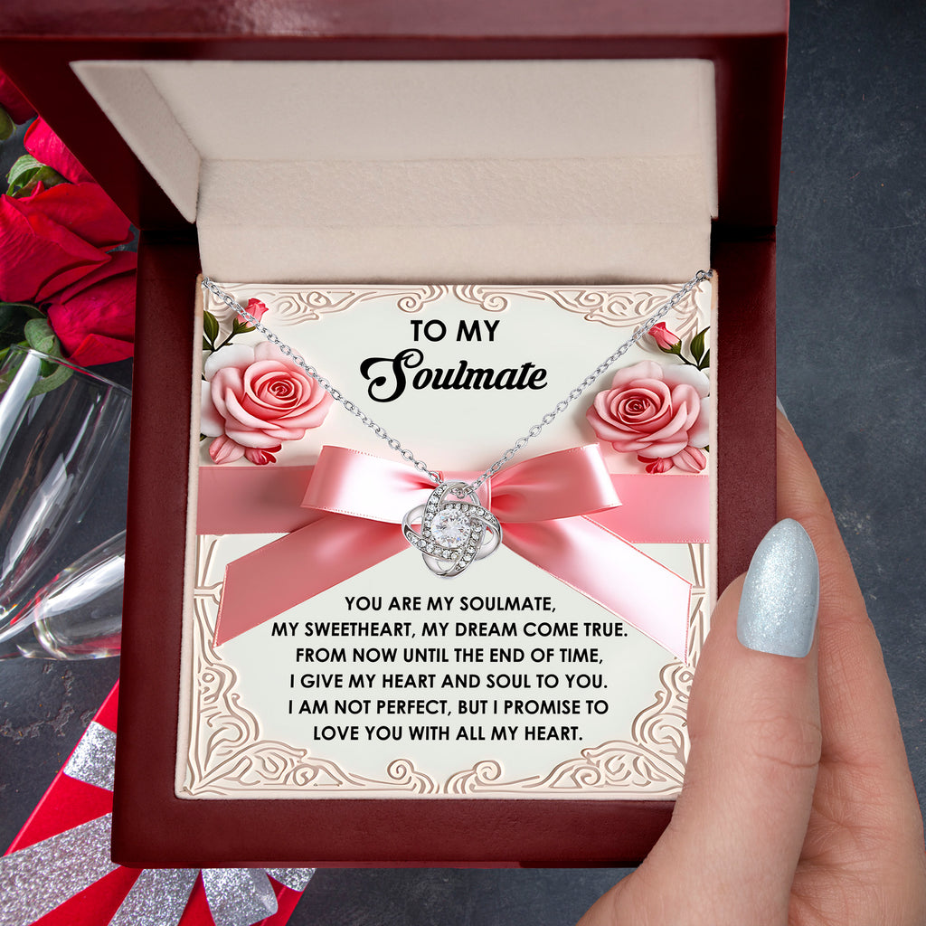 To My Soulmate - Heart & Soul Love Knot Necklace