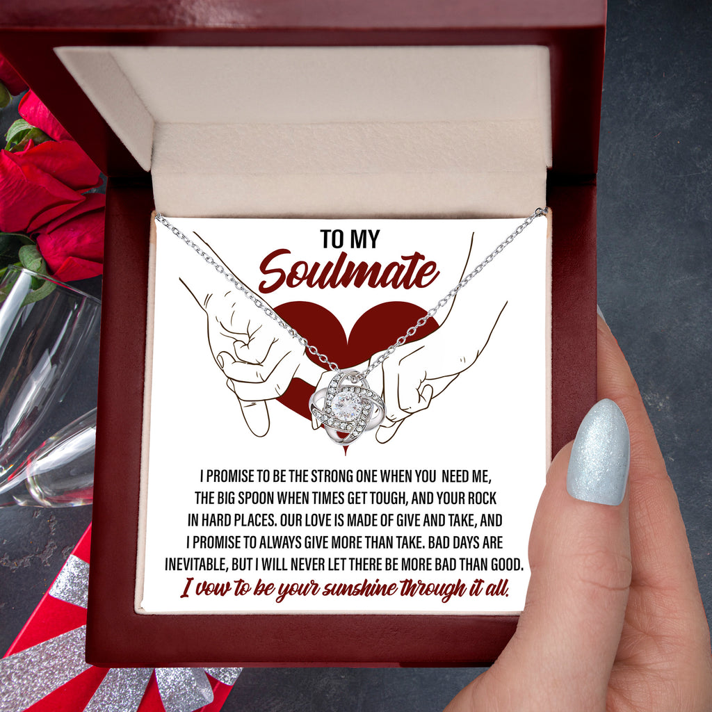Soulmate Gift - I Promise to be the Strong One Love Knot Necklace