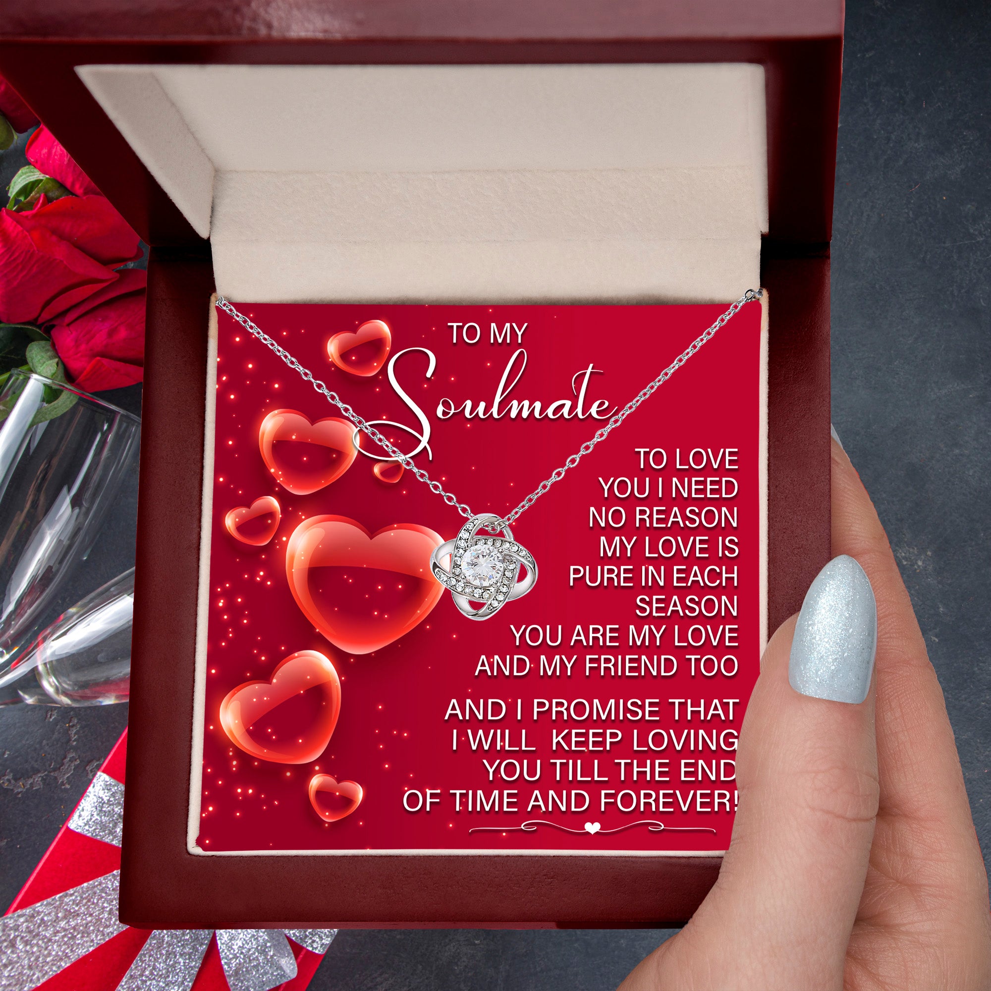 To My Soulmate – Keep Loving You - Love Knot Necklace