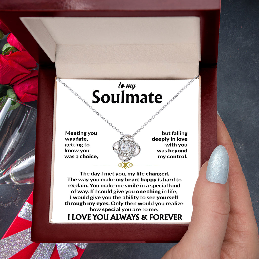 Soulmate Gift – Meeting You Was Fate Romantic Love Knot Necklace