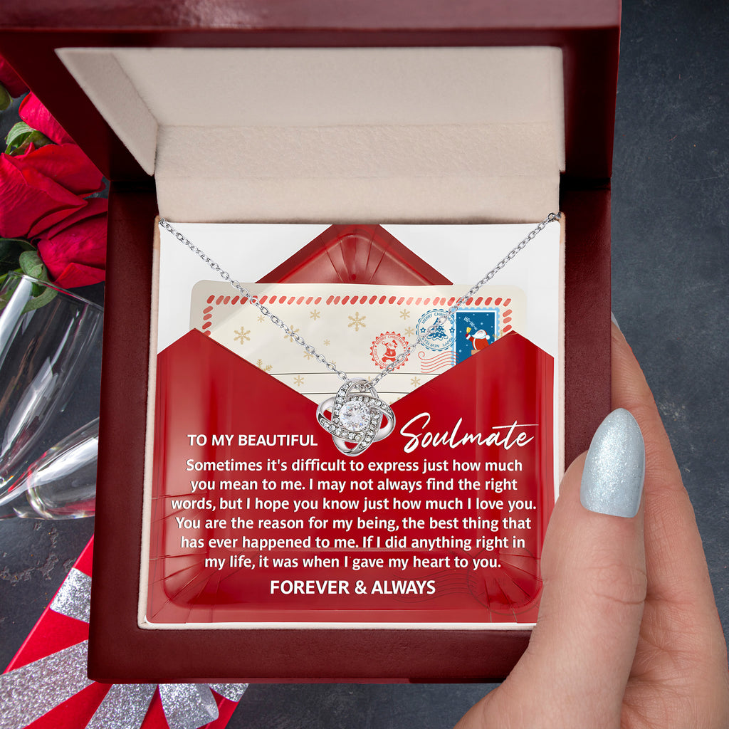 Gift for Soulmate - Find the Right Words- Love Knot Necklace