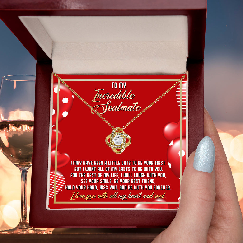 To My Incredible Soulmate – Love Knot Necklace | Romantic Valentine's Gift for Her