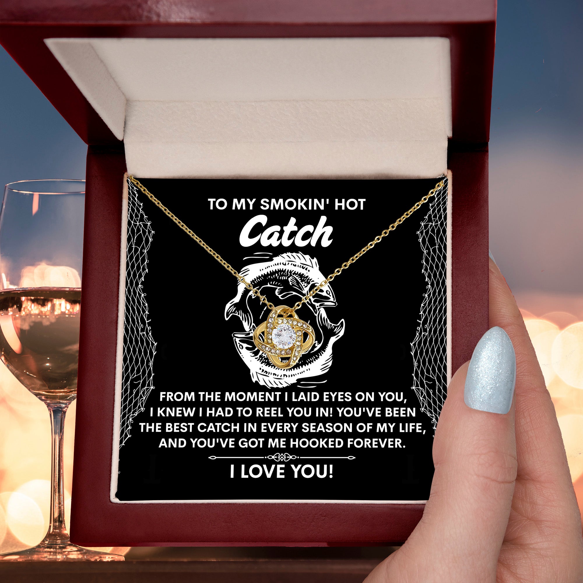 To My Soulmate - Best Catch - Hooked Me Forever Love Knot Necklace
