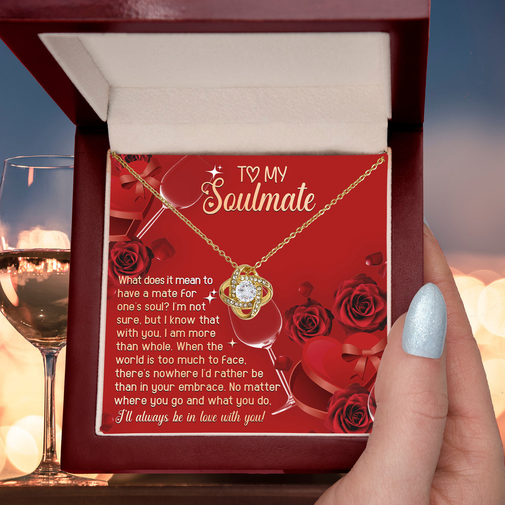 To My Soulmate - In Your Embrace Romantic Love Knot Necklace