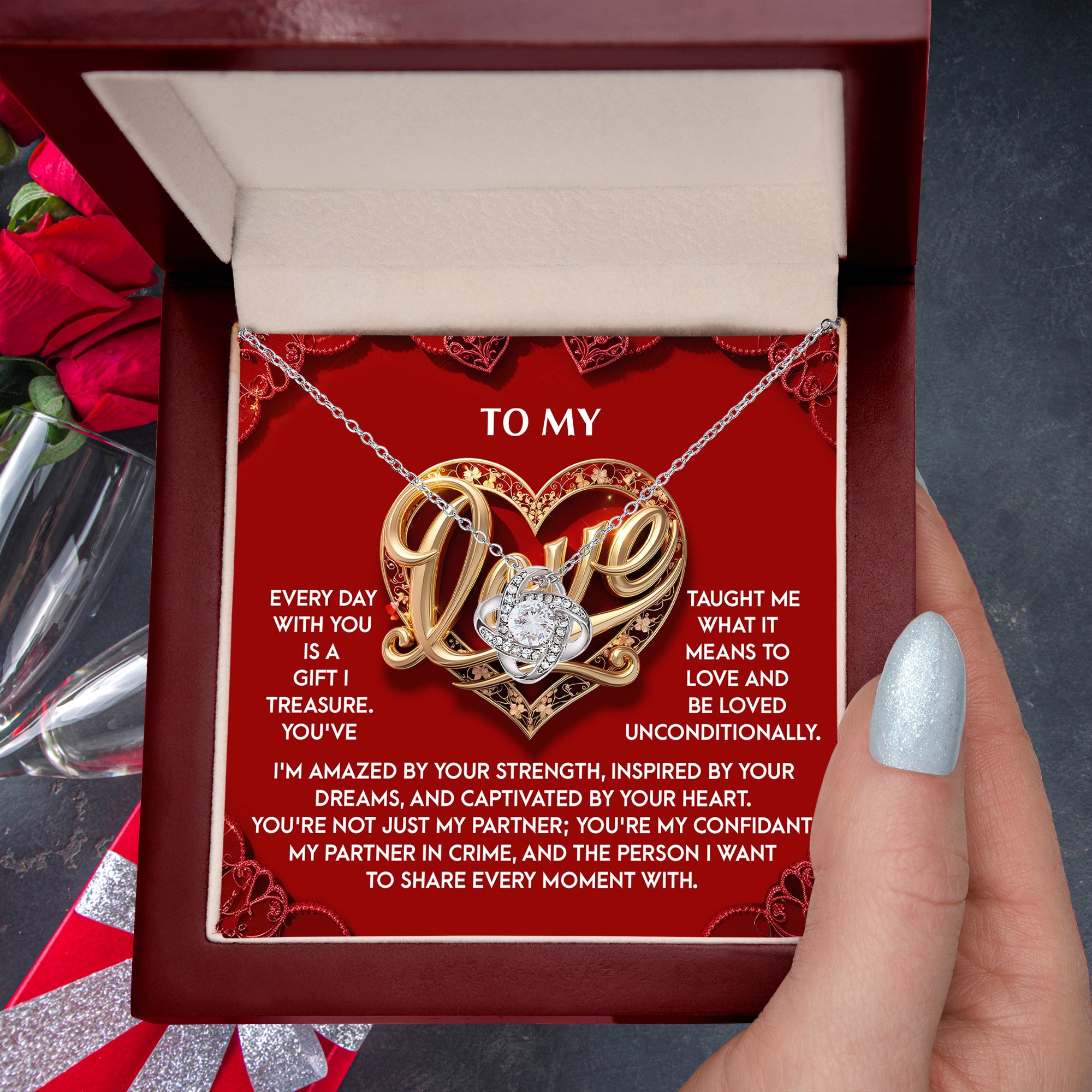 To My Love – Romantic Gift for Soulmate Love Knot Necklace