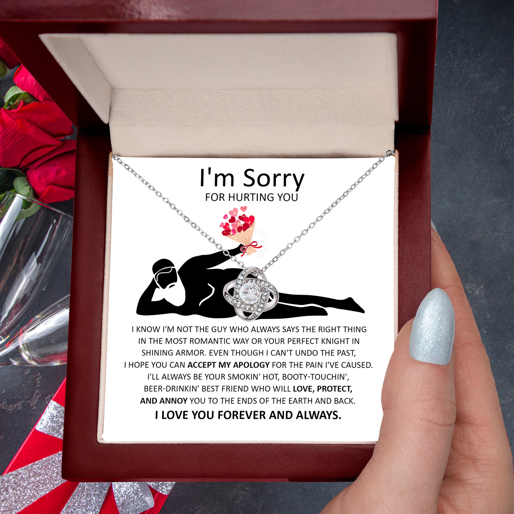 Apology Gift for Her - I'm Sorry - Love Knot Necklace