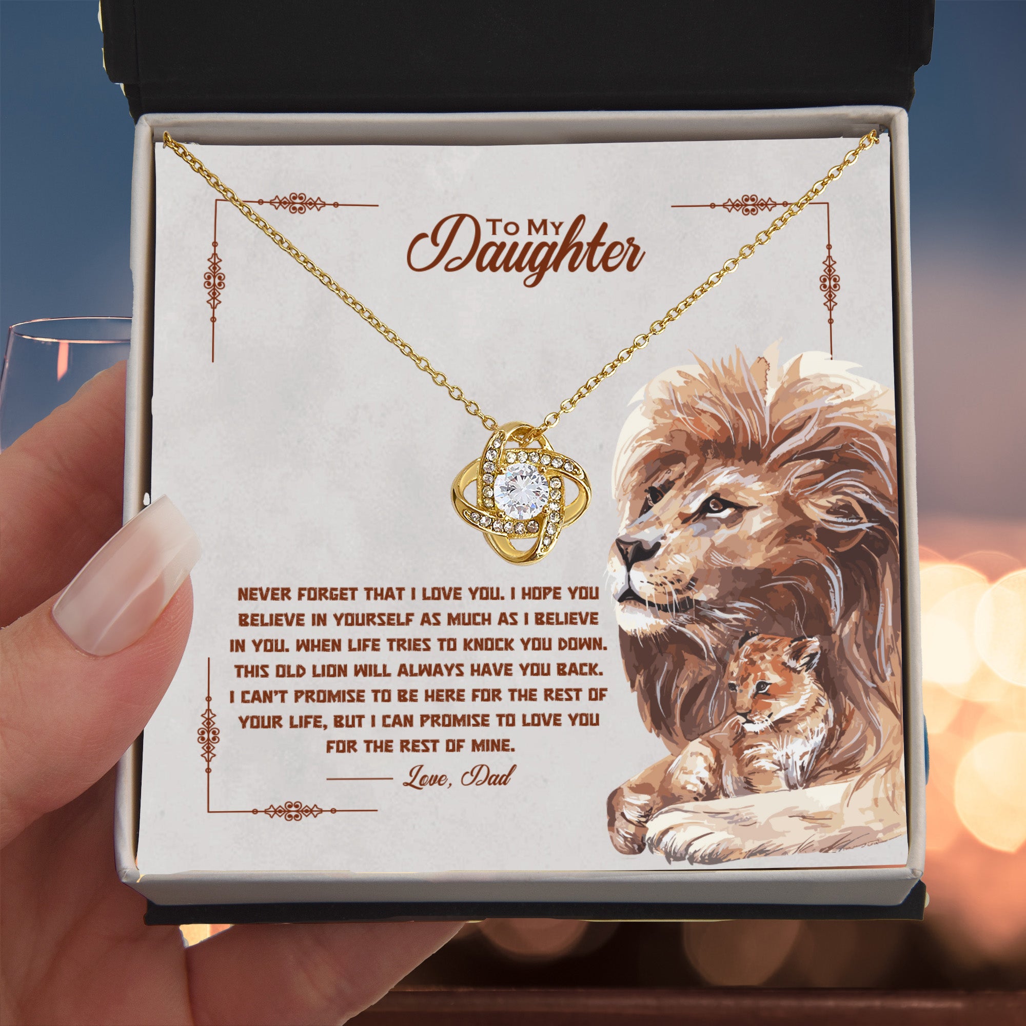 To my beautiful daughter, I promise to love you for the rest of my life